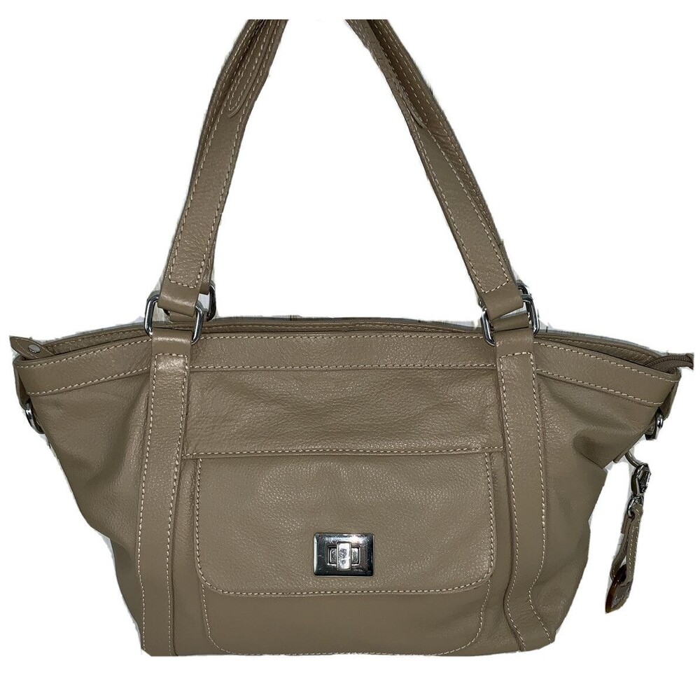 Barr & Barr New York Beige Leather Tote Purse